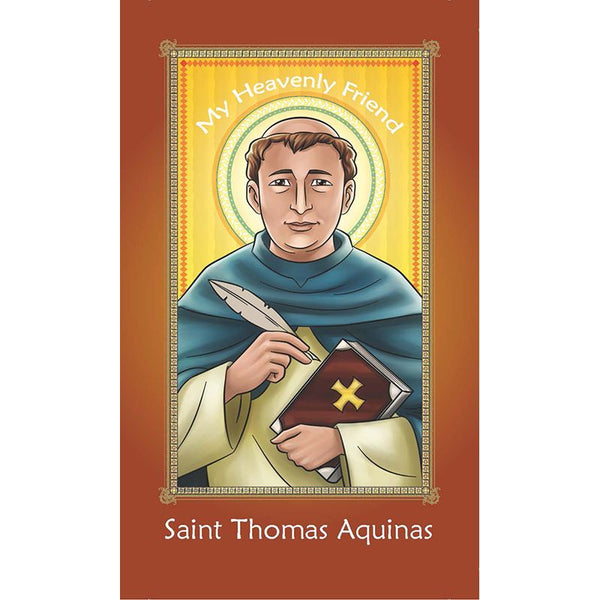 St Thomas Aquinas Prayer Card & Medal Set - Laminated Student Patron Saint Tokens With Lord's Prayer