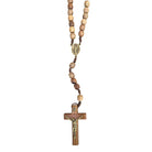 Textured Wood Bead Cord Rosary