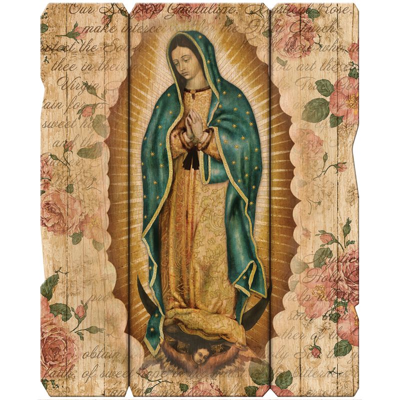 Our Lady Of Guadalupe Rustic Wood Wall Plaque
