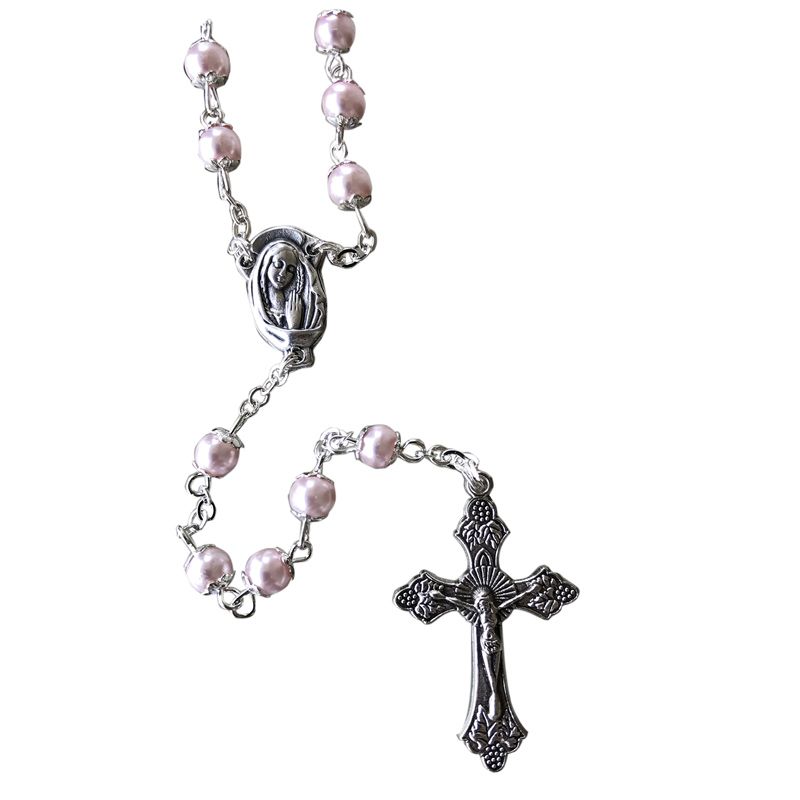 Petite Pink Pearl Rosary