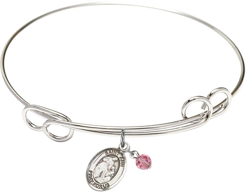 Patron Saint Birthstone Bangle Bracelet