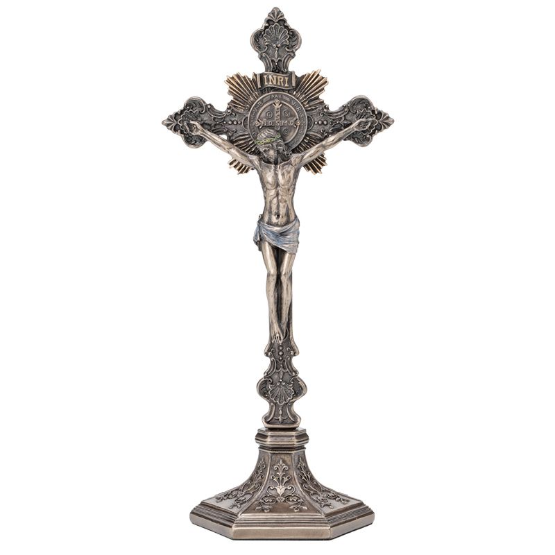 St Benedict Crucifix with Base - 9.5" Standing