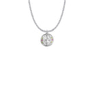 Sterling Silver Round Miraculous Medal with Enameled Flowers