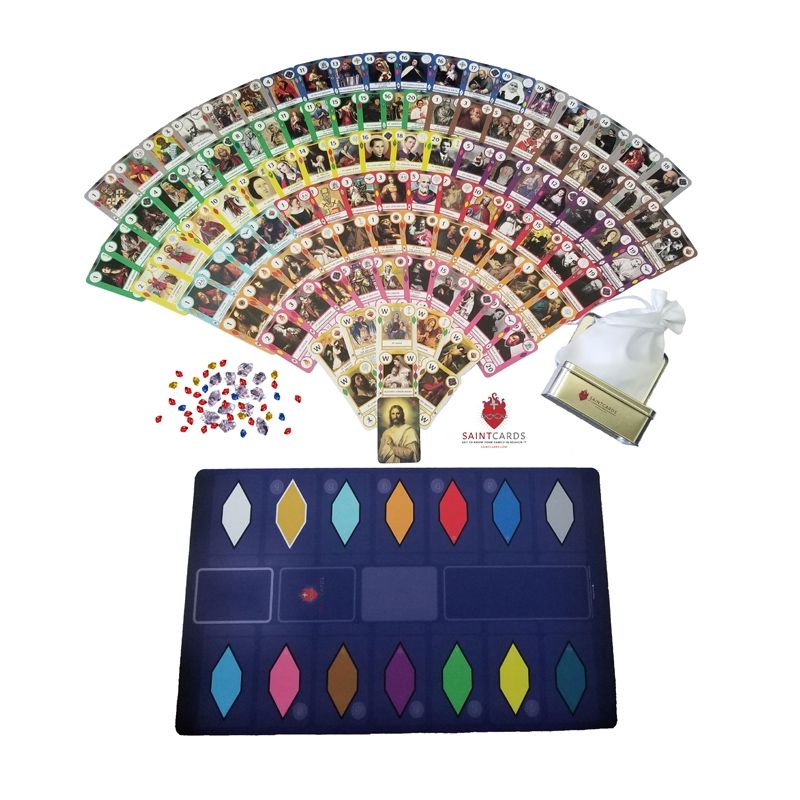 SaintCards Deluxe Starter Set and Blue Game Mat