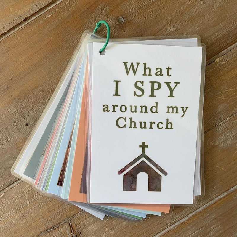 What I Spy Around My Church Laminated Key Ring Set