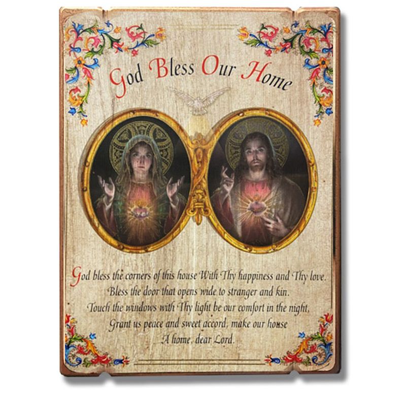 Twin Hearts Home Blessing Wall Plaque