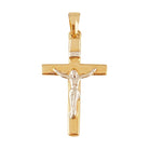 14Kt Plain Two Tone Crucifix