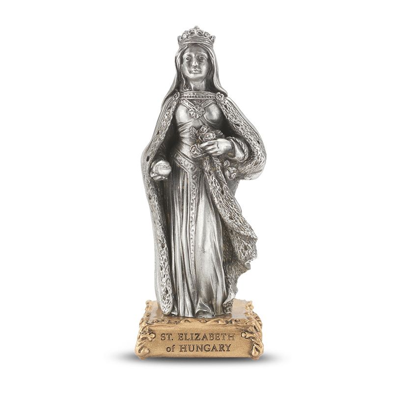 St Elizabeth of Hungary Pewter Patron Saint Statue