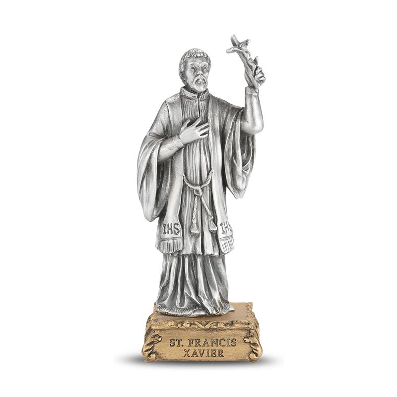St Francis Xavier Pewter Patron Saint Statue
