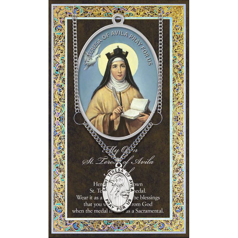 St Teresa Avila Pewter Patron Saint Medal