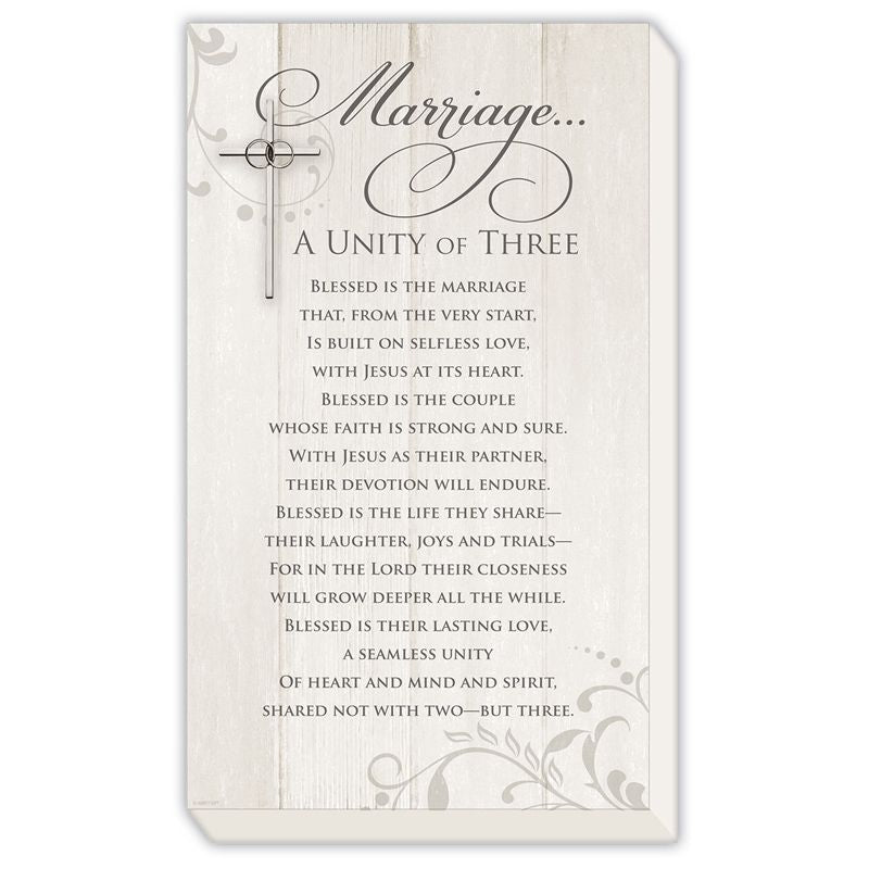 Marriage A Unity of Three Plaque