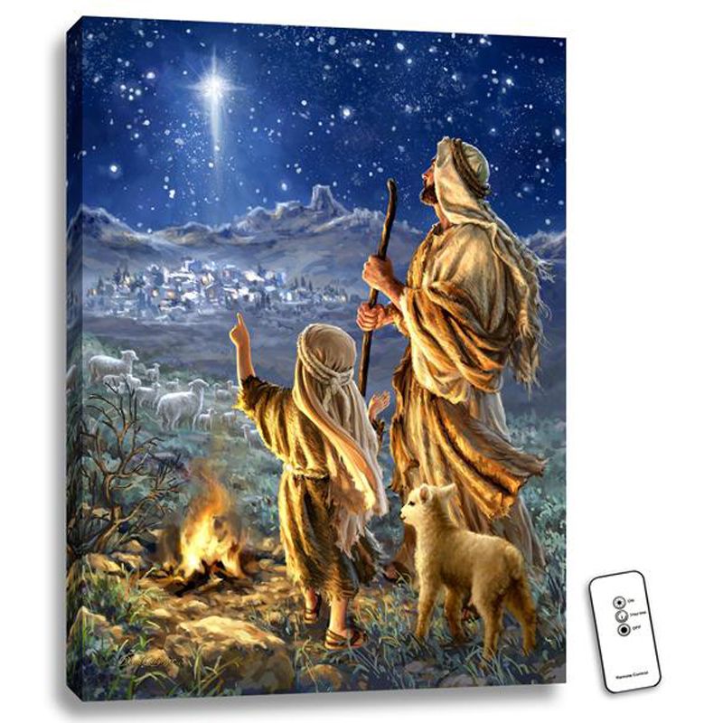 Shepherds Keeping Watch Backlit Canvas Print