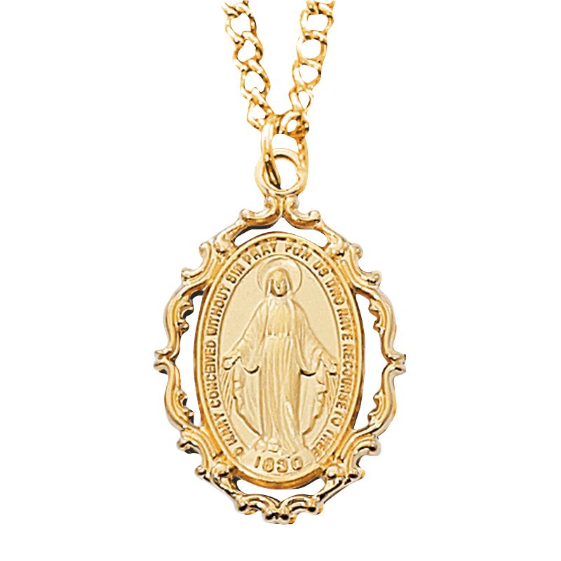 Miraculous with Etched Border Pendant