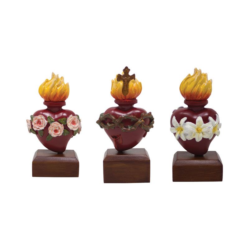 Three Hearts of Holy Family Figures