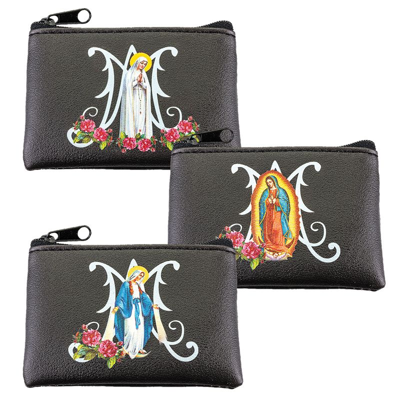 Black Marian Rosary Case