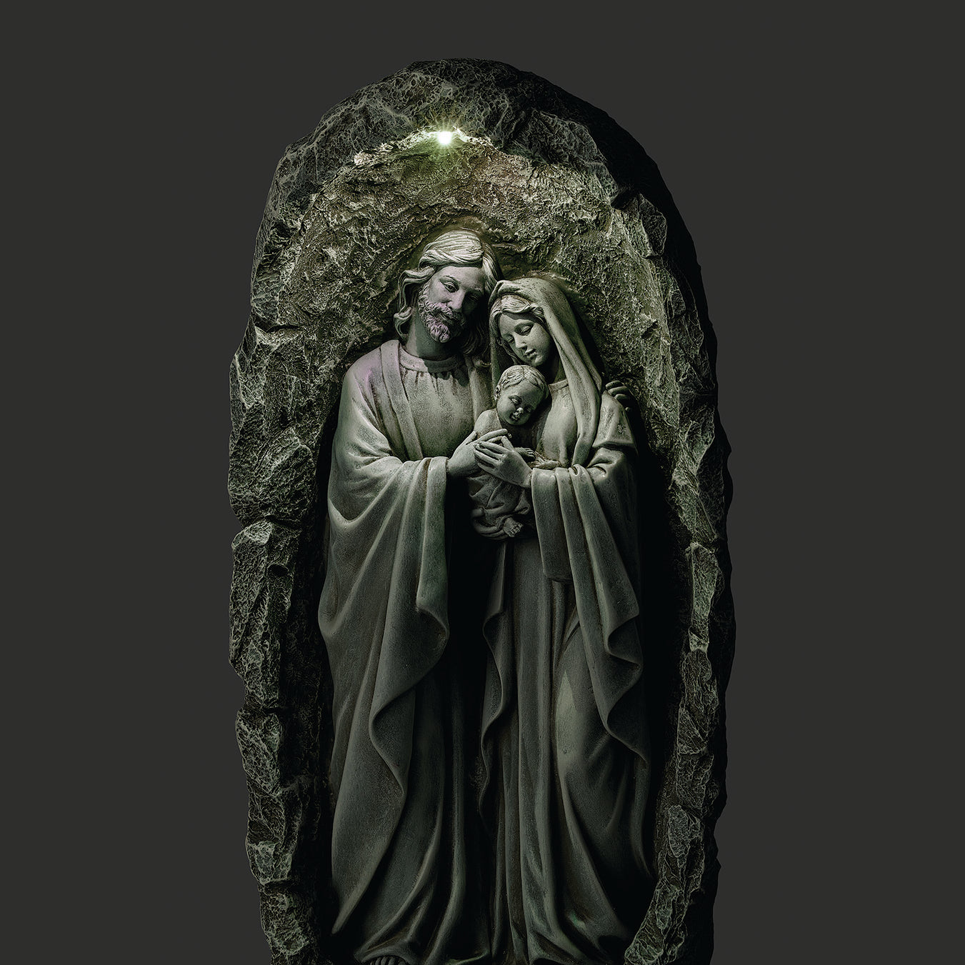 HOLY FAMILY 聖家族 ライト点灯 47cm チカーノ メキシコ 宗教像 Holy Family Solar Garden Shrine – Catholic Home and Church