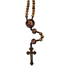 Twin Hearts Wood Rosary