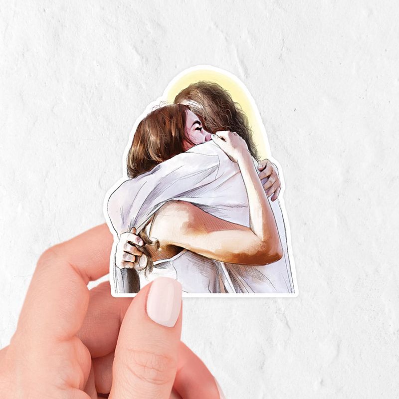 Jesus Hug Vinyl Sticker