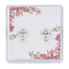 Pearl Cross Earrings