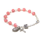 Pink Pearl Butterfly Rosary Bracelet