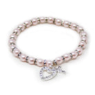 Pink Pearl Stretch Charm Bracelet
