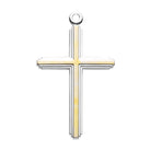 Two-Tone Sterling Silver Inlay Cross Pendant