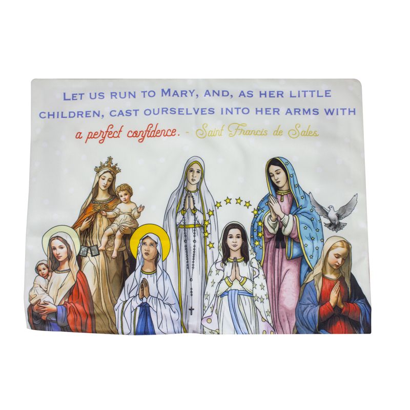 Many Faces of Mary Pillow Cover