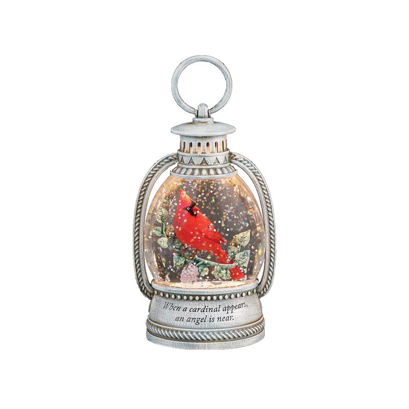 LED Cardinal Shimmer Lantern