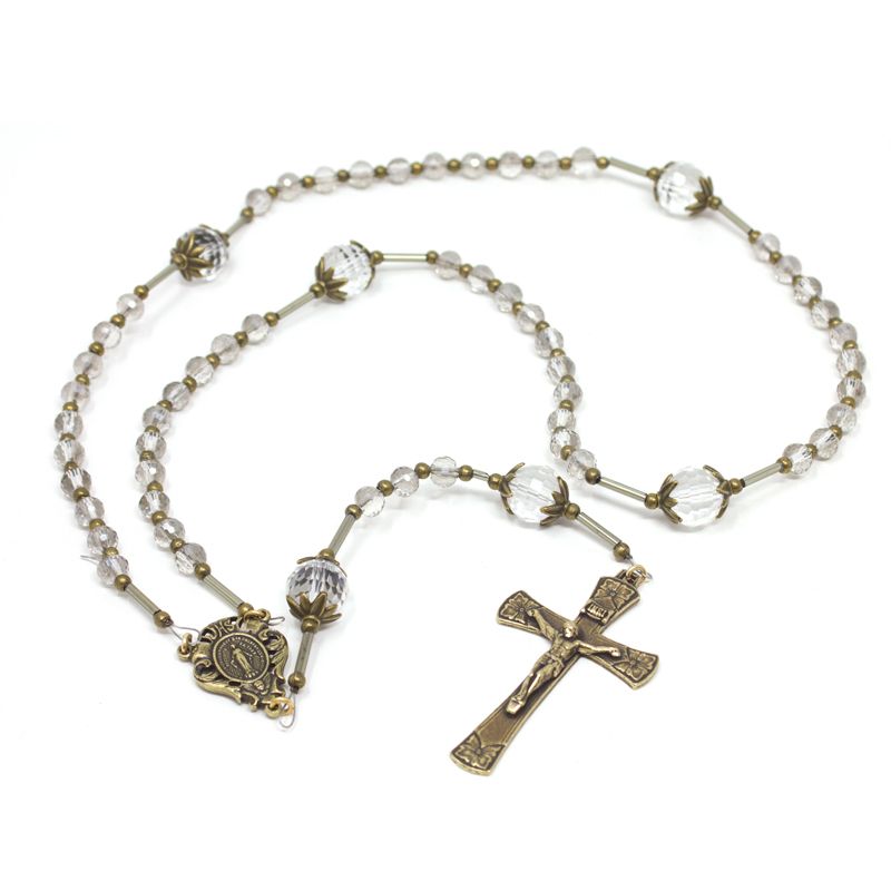 Antique Smokey Crystal Rosary