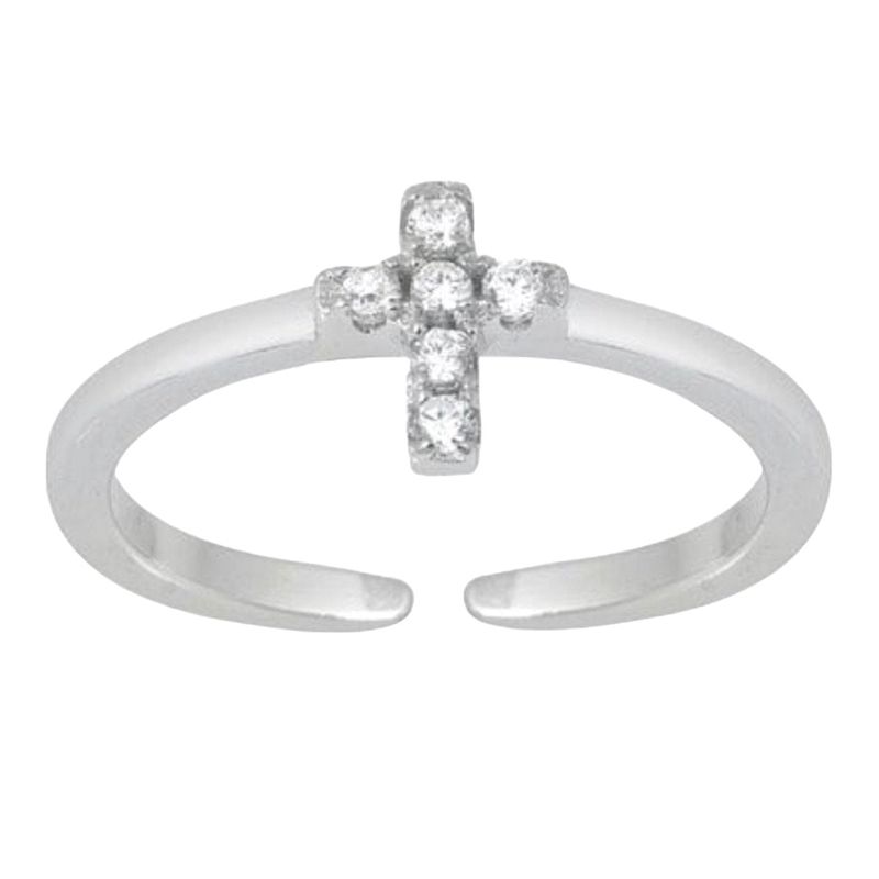 Adjustable Petite Cross Ring