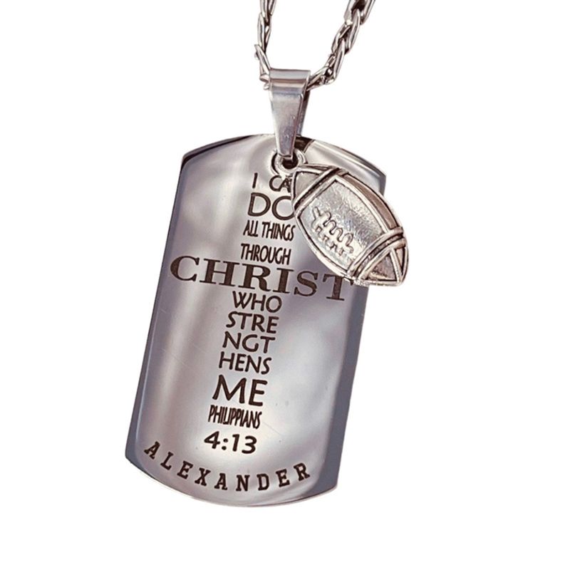 Dog Tag Sports Charm Pendant