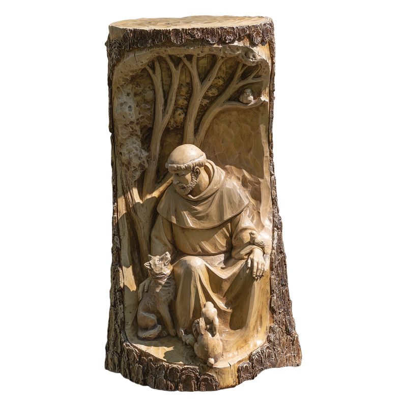 Carved Forest St Francis Outdoor Figurine