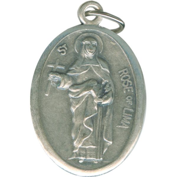 Rose Oval Oxidized Medal