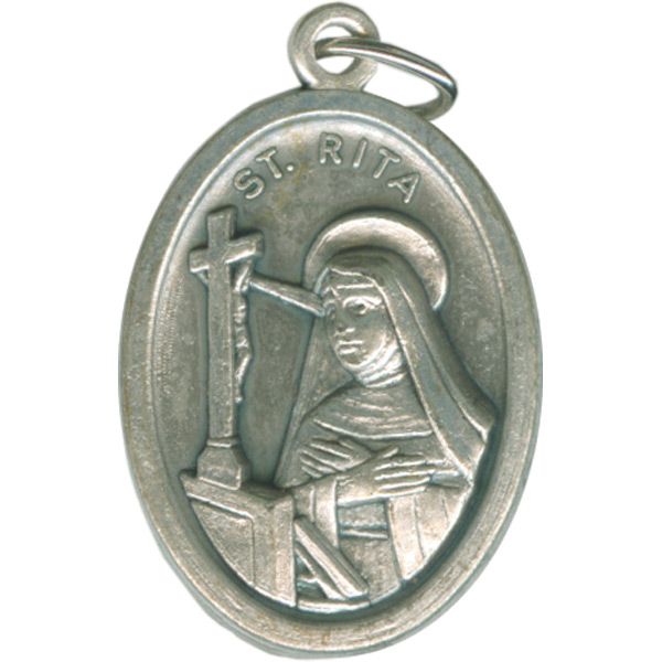 Rita Oval Oxidized Medal