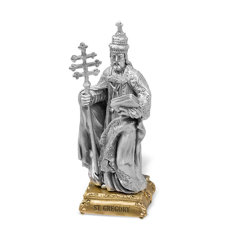 Gregory Pewter Patron Saint Statue