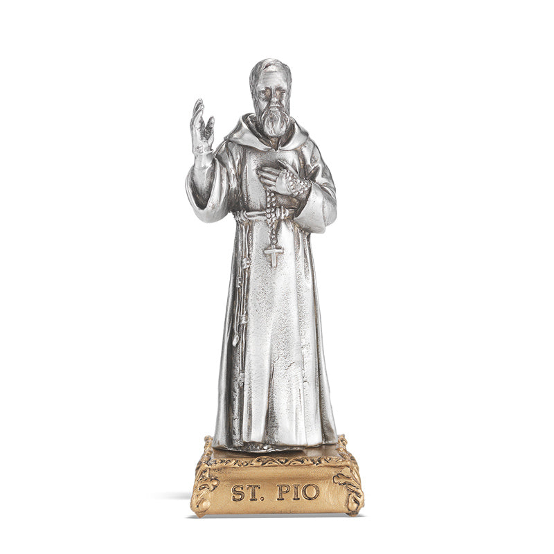 Padre Pio Pewter Patron Saint Statue