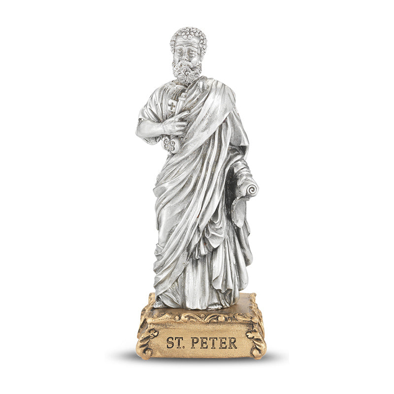 Peter Pewter Patron Saint Statue