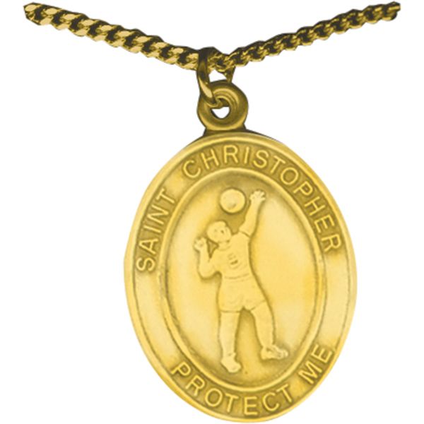 Boys Volleyball St Christopher Sports Medal - Gold Filled