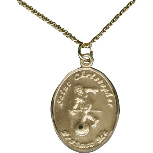 Girls Bowling St Christopher Sports Medal - Gold Filled