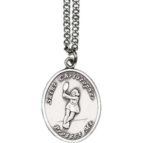 Girls Tennis St Christopher Sports Medal - Sterling